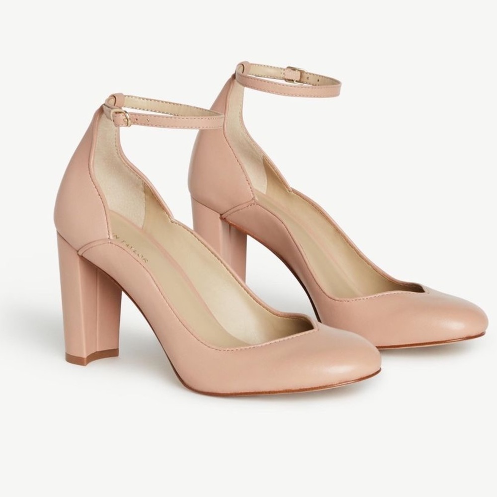 Ann Taylor Danna Block Heel Pump w/ Ankle Strap